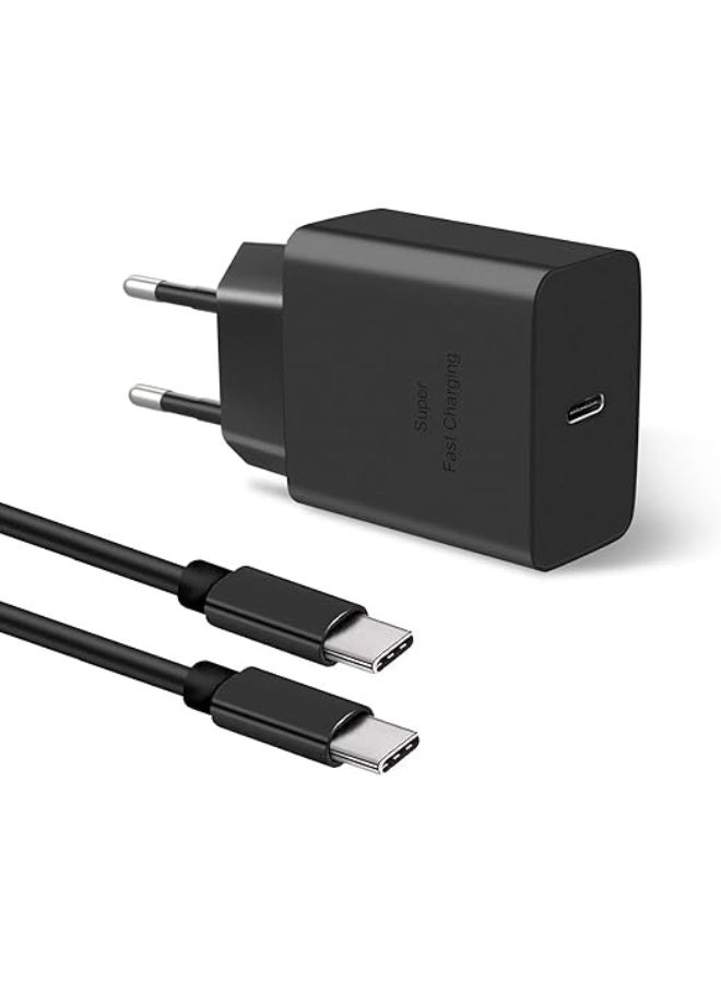 45W PD Super Fast Charger Power Adapter with USB-C to USB-C Cable - Black - Image 3